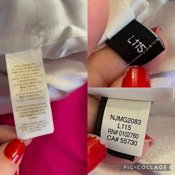 Kate Spade Double Breasted Cropped Coat 100% Wool Hot Pink XL - Picture 4 of 10